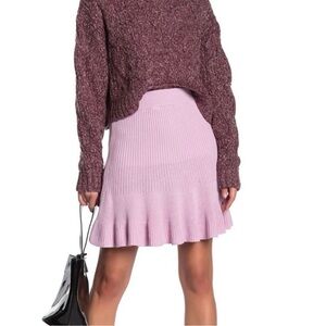 Brand New Free People Ribbed Knit Orchid Mini Skirt - Size Large
